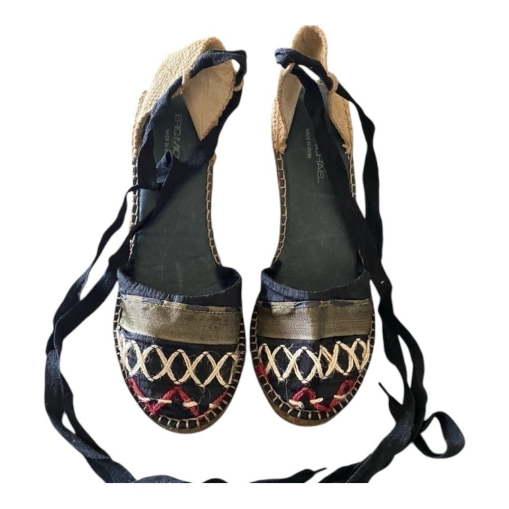 ERIC MICHAEL-unique wedge espadrilles, size 11